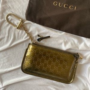 Gucci Patent Leather Wallet Keychain Card Case